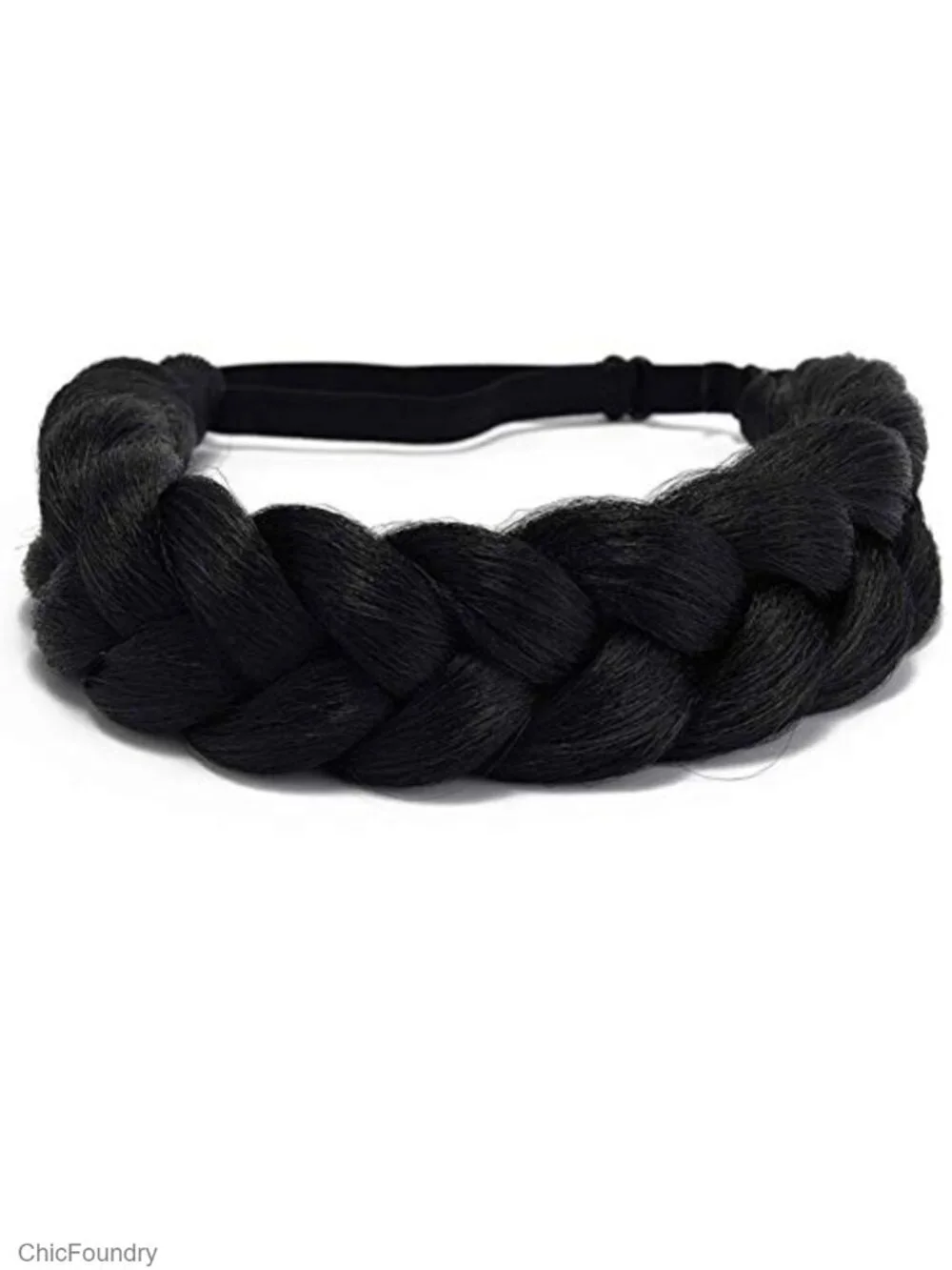 Classic Chunky Braided Headband Stretch Elastic Synthetic Fiber Hairpiece